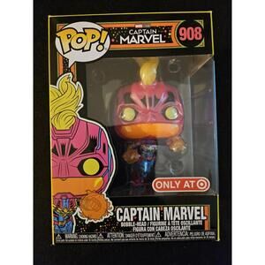 Funko Pop! Marvel Infinity Saga CAPTAIN MARVEL #908 Black Light Target Exclusive